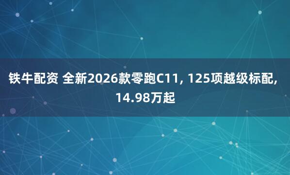 铁牛配资 全新2026款零跑C11, 125项越级标配, 14.98万起